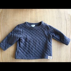 NEW Charcoal Quilted Crewneck Sweatshirt, 6-12mo